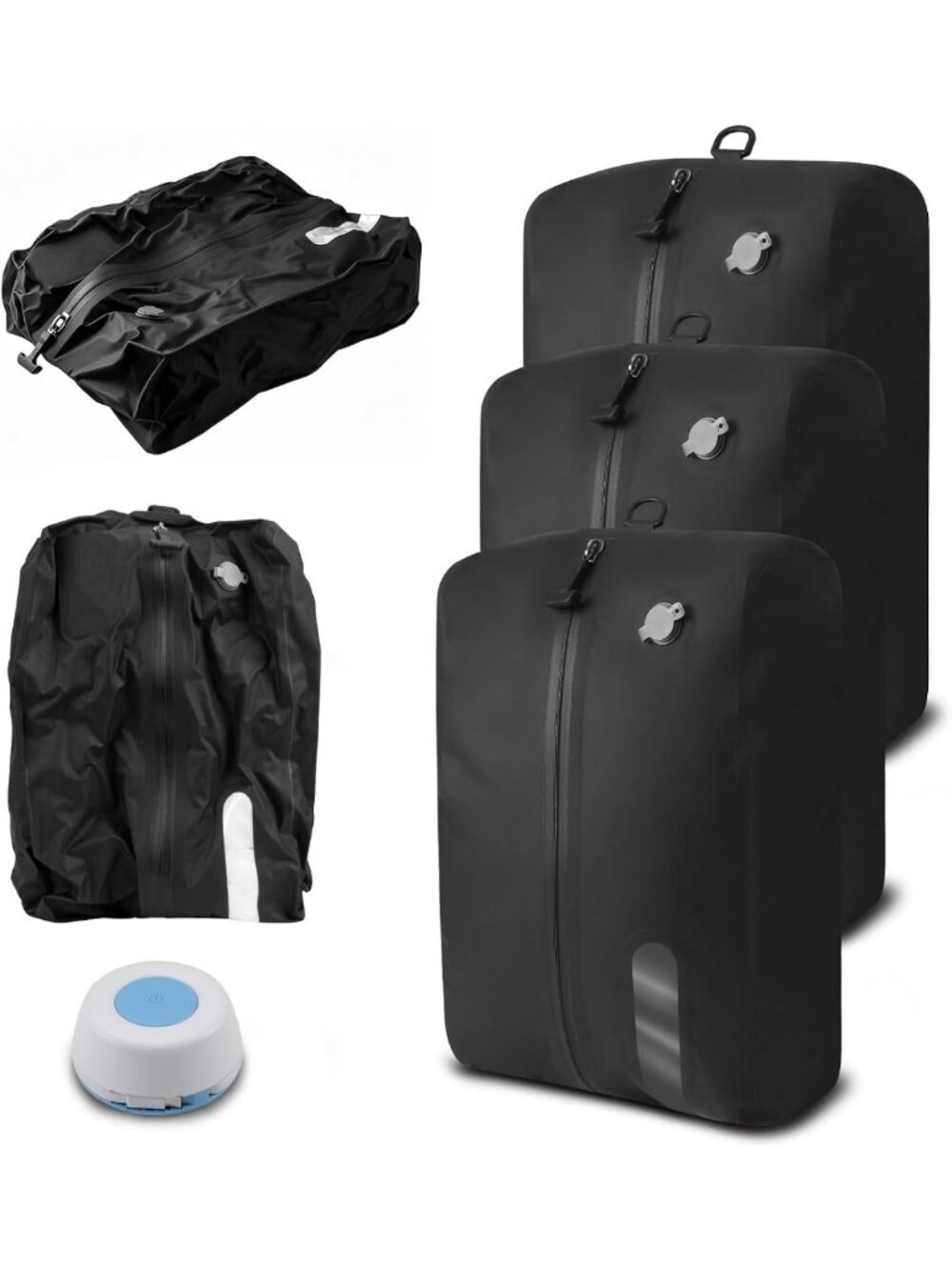 20L Waterproof Compression Packing Cubes - 3-Pack Travel Organizers for Easy